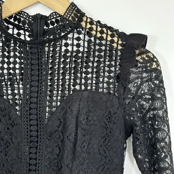 Hello Molly Not That Easy Lace Bodysuit Size Small 4 Black Goth Fairygoth Sheer - Picture 6 of 11